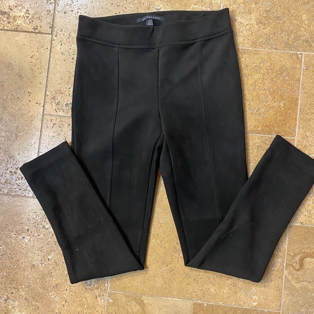 NWT Andrew Marc black jeggings. Looks and feels like soft velvet.  Medium